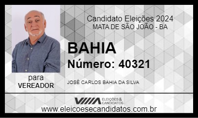 Candidato BAHIA 2024 - MATA DE SÃO JOÃO - Eleições