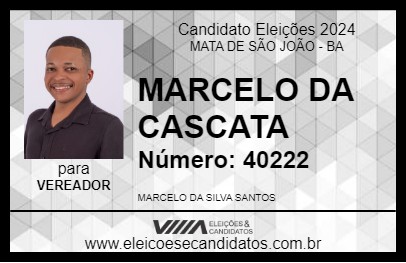 Candidato MARCELO DA CASCATA 2024 - MATA DE SÃO JOÃO - Eleições