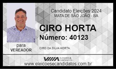 Candidato CIRO HORTA 2024 - MATA DE SÃO JOÃO - Eleições