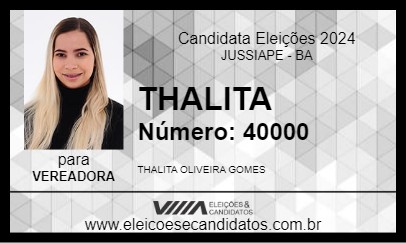 Candidato THALITA 2024 - JUSSIAPE - Eleições