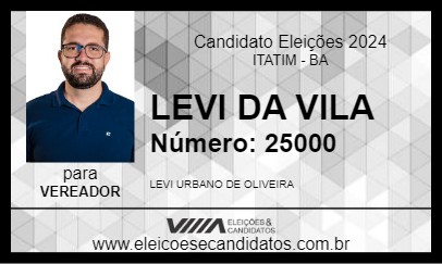 Candidato LEVI DA VILA 2024 - ITATIM - Eleições