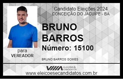 Candidato BRUNO BARROS 2024 - CONCEIÇÃO DO JACUÍPE - Eleições