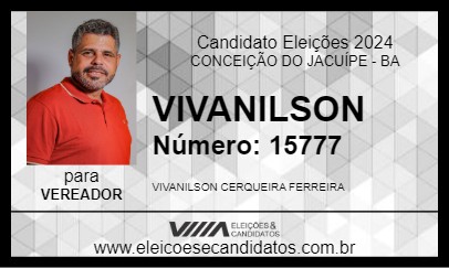 Candidato VIVANILSON 2024 - CONCEIÇÃO DO JACUÍPE - Eleições