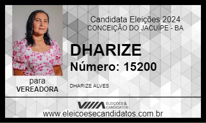 Candidato DHARIZE 2024 - CONCEIÇÃO DO JACUÍPE - Eleições