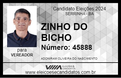 Candidato ZINHO DO BICHO 2024 - SERRINHA - Eleições