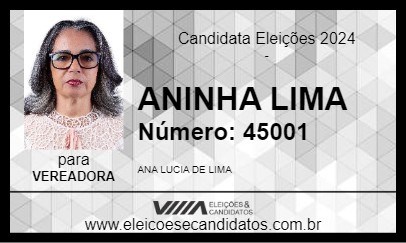 Candidato ANINHA LIMA 2024 - SERRINHA - Eleições