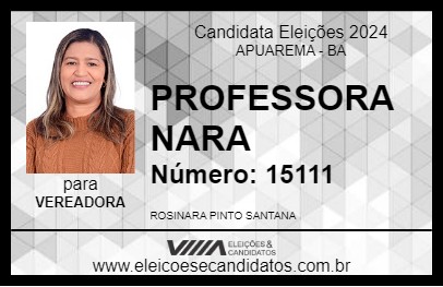 Candidato PROFESSORA NARA 2024 - APUAREMA - Eleições