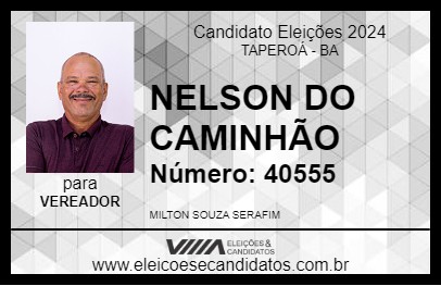 Candidato NELSON DO CAMINHÃO 2024 - TAPEROÁ - Eleições