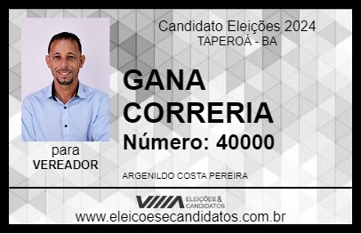 Candidato GANA CORRERIA 2024 - TAPEROÁ - Eleições