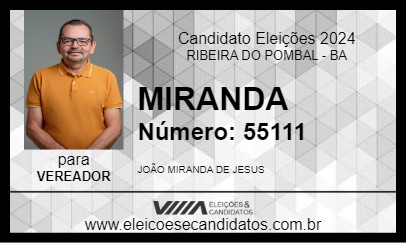 Candidato MIRANDA 2024 - RIBEIRA DO POMBAL - Eleições