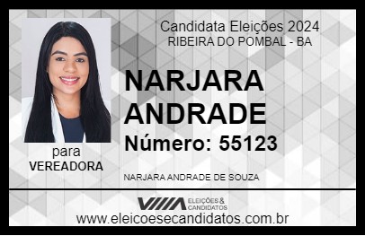 Candidato NARJARA ANDRADE 2024 - RIBEIRA DO POMBAL - Eleições