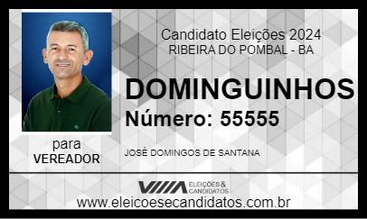 Candidato DOMINGUINHOS 2024 - RIBEIRA DO POMBAL - Eleições