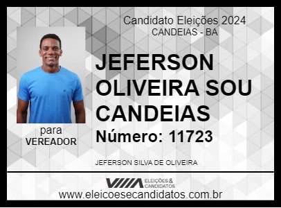 Candidato JEFERSON OLIVEIRA SOU CANDEIAS 2024 - CANDEIAS - Eleições