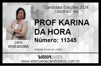 Candidato PROF KARINA DA HORA 2024 - CANDEIAS - Eleições