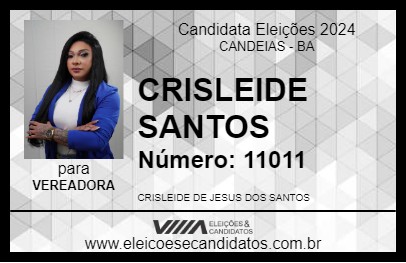 Candidato CRISLEIDE SANTOS 2024 - CANDEIAS - Eleições