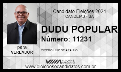 Candidato DUDU POPULAR 2024 - CANDEIAS - Eleições