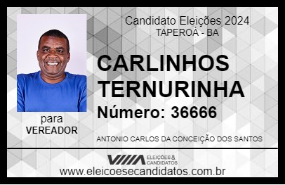 Candidato CARLINHOS TERNURINHA 2024 - TAPEROÁ - Eleições