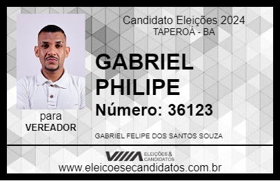 Candidato GABRIEL PHILIPE 2024 - TAPEROÁ - Eleições