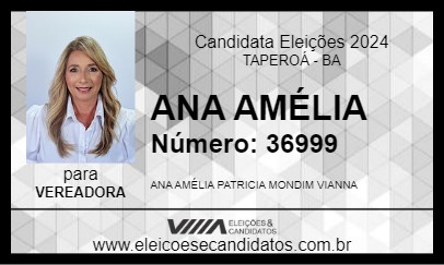 Candidato ANA AMÉLIA 2024 - TAPEROÁ - Eleições