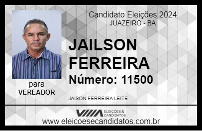 Candidato JAILSON FERREIRA 2024 - JUAZEIRO - Eleições