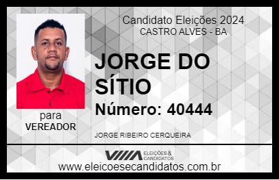 Candidato JORGE DO SÍTIO 2024 - CASTRO ALVES - Eleições