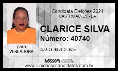 Candidato CLARICE SILVA 2024 - CASTRO ALVES - Eleições