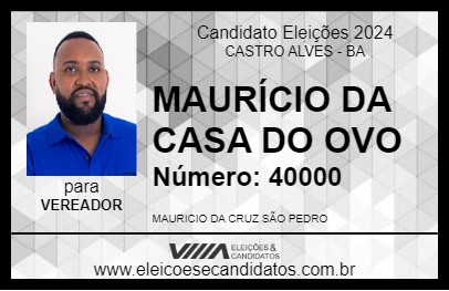 Candidato MAURÍCIO DA CASA DO OVO 2024 - CASTRO ALVES - Eleições