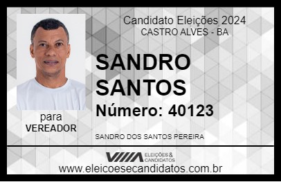 Candidato SANDRO SANTOS 2024 - CASTRO ALVES - Eleições