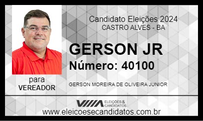 Candidato GERSON JR 2024 - CASTRO ALVES - Eleições