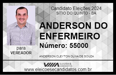 Candidato ANDERSON DO ENFERMEIRO 2024 - SÍTIO DO QUINTO - Eleições