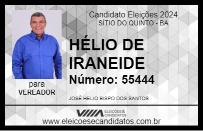 Candidato HÉLIO DE IRANEIDE 2024 - SÍTIO DO QUINTO - Eleições