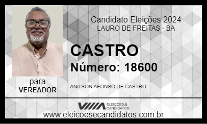 Candidato CASTRO 2024 - LAURO DE FREITAS - Eleições