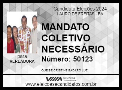 Candidato MANDATO COLETIVO NECESSÁRIO 2024 - LAURO DE FREITAS - Eleições