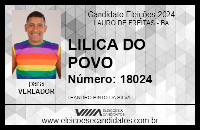 Candidato LILICA DO POVO 2024 - LAURO DE FREITAS - Eleições