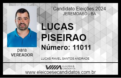 Candidato LUCAS PISEIRAO 2024 - JEREMOABO - Eleições