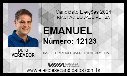 Candidato EMANUEL 2024 - RIACHÃO DO JACUÍPE - Eleições