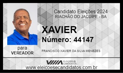 Candidato XAVIER 2024 - RIACHÃO DO JACUÍPE - Eleições