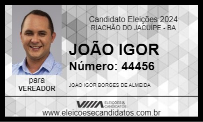 Candidato JOÃO IGOR 2024 - RIACHÃO DO JACUÍPE - Eleições