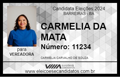 Candidato CARMELIA DA MATA 2024 - BARREIRAS - Eleições