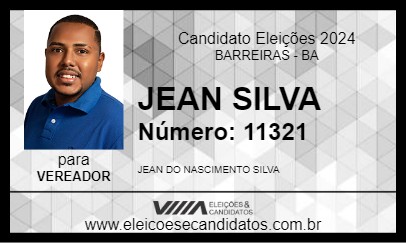 Candidato JEAN SILVA 2024 - BARREIRAS - Eleições