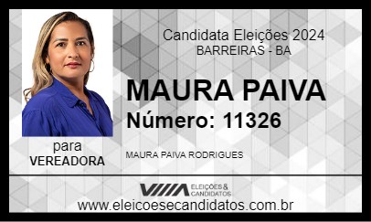 Candidato MAURA PAIVA 2024 - BARREIRAS - Eleições