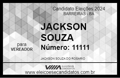 Candidato JACKSON SOUZA 2024 - BARREIRAS - Eleições