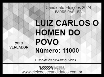 Candidato LUIZ CARLOS O HOMEM DO POVO 2024 - BARREIRAS - Eleições