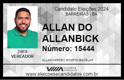 Candidato ALLAN DO ALLANBICK 2024 - BARREIRAS - Eleições