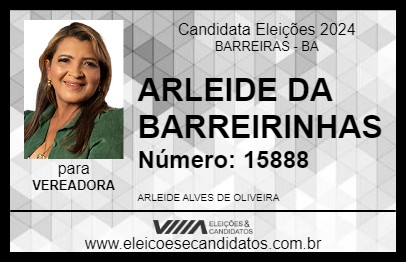 Candidato ARLEIDE DA BARREIRINHAS 2024 - BARREIRAS - Eleições