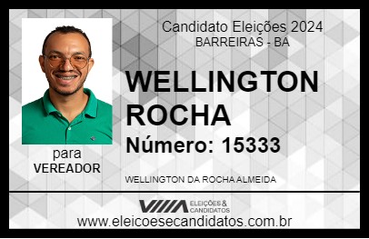 Candidato WELLINGTON ROCHA 2024 - BARREIRAS - Eleições