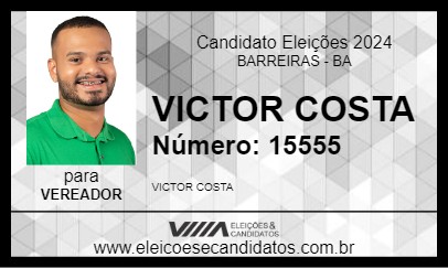 Candidato VICTOR COSTA 2024 - BARREIRAS - Eleições