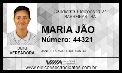 Candidato MARIA JÃO 2024 - BARREIRAS - Eleições