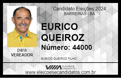 Candidato EURICO QUEIROZ 2024 - BARREIRAS - Eleições