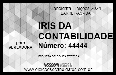 Candidato IRIS DA CONTABILIDADE 2024 - BARREIRAS - Eleições